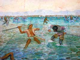 Battle of Mactan in 1521. 