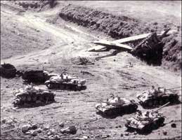 Destroyed Syrian tanks. 