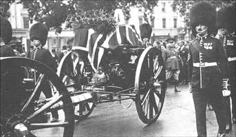 General Dyer's coffin, draped with the Union Jack 