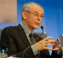 Herman Van Rompay (b. 1947) is the President of the European Union. 