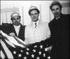 Topping Out Day: Dec. 23, 1970. Karl Koch III can be seen on the left with brother-in-law Jack Daly and company engineer Rudy Loffredo.