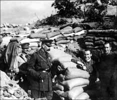 Lord Kitchener inspecting the bunkers and troops at Gallipoli.