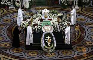 Funeral services for Patriarch Alexy II at Christ the Saviour Cathedral in Moscow. 