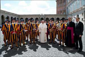 Pope Francis surrounded 