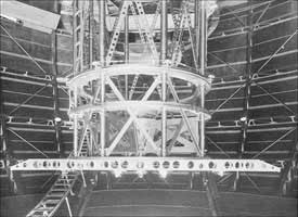 Stellar interferometer mounted on top of the 100-inch telescope on Mount Wilson Observatory. 