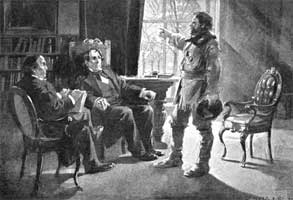 Marcus Whitman pleading for Oregon before President Tyler and Secretary Webster. 